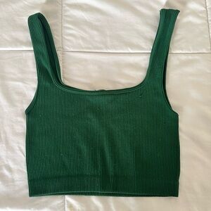 Zara Forest Green Ribbed Tank Top